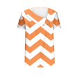 thumbnail image 4 of FAIWAD Women Summer Tops Short Sleeve Irregular V Neck Button T-Shirts Geometric Color Block Print Tees Blouses, 4 of 5