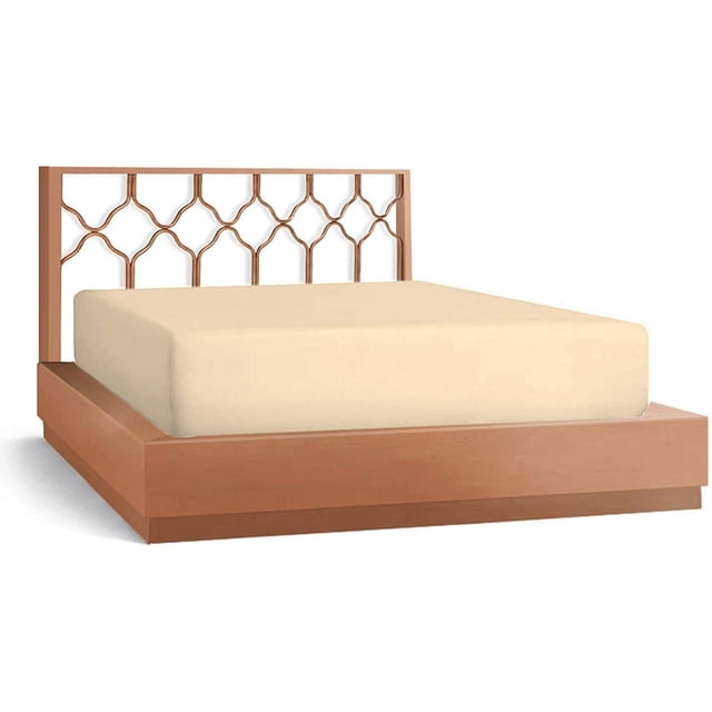 300 Thread Count 100% Egyptian Cotton 3-Piece Fitted Sheet ( 1 Fitted Sheet + 2 Pillow Covers) 24 Inches Deep Pocket Size Solid Pattern