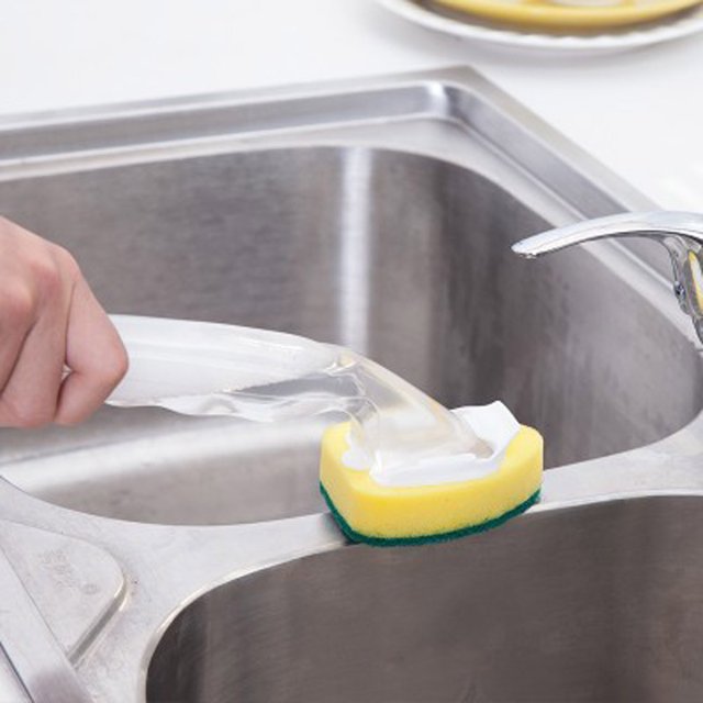Daisyyozoid Distributeur de Savon Brosse Récurante pour Vaisselle Baguette Brosse Casseroles Nettoyer Cuisine