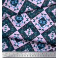 thumbnail image 2 of Soimoi Purple Velvet Fabric Check & Geometric Fabric Prints By Yard 58 Inch Wide, 2 of 5