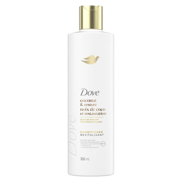 Dove Revitalisant Noix de Coco et Restauration Soin des Protéines Bio + Huile de Noix de Coco, 355 ml