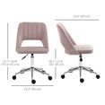 thumbnail image 2 of Mid Back Office Chair Velvet Fabric Swivel Scallop Shape Computer Desk Chair, Pink, 2 of 7