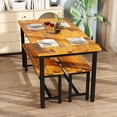 thumbnail image 3 of AWQM Dining Table Set with Two Benches, Kitchen Table Chairs Set for 4-6 Persons for Home, Kitchen and Dining Room,Industrial Brown, 3 of 7