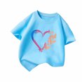 thumbnail image 2 of Rbaofujie Girls Tops Summer Short Sleeve Round Neck T Shirts Basic Tee for Kids, 2 of 5