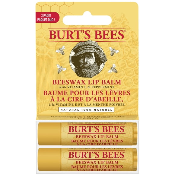 Burt’s Bees 100% Natural Moisturizing Lip Balm, Original Beeswax with Vitamin E and Peppermint Oil