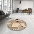 thumbnail image 4 of Ahgly Company Tapis d'Intérieur Lavable en Machine Carré Transitionnel Marron Sienne, 8 Pieds Carré, 4 of 7