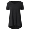 thumbnail image 4 of Mode Femme Grande Taille Col Rond Manches Courtes T-Shirt Long Blouse, Été Grande Taille Tops Amples pour Femmes en Solde, 4 of 5