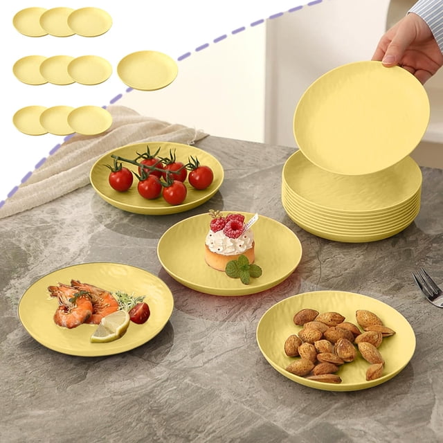 10-Piece Household Fruit Plates with Snack Compartments