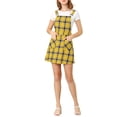 thumbnail image 1 of INSPIRE CHIC Women's Adjustable Strap Plaid Suspender Overall Dress, 1 of 6