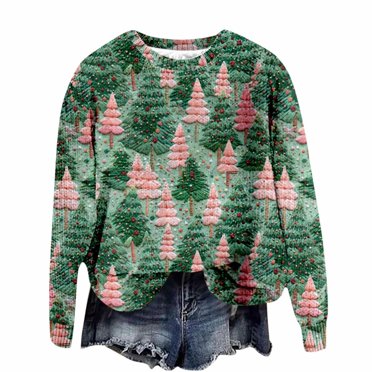 Zhanying Ugly Tacky Christmas Sweaters Jacquard Winter Style Christmas Pullover Ugly Holiday Sweater for Office Party