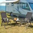 thumbnail image 3 of Gymax Ensemble de 2 Chaises de Salle à Manger Pliantes pour Patio Chaise de Camping avec Dossier Réglable, 3 of 10