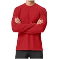 thumbnail image 4 of ylioge Mens Sun Protection T Shirts Lightweight Long Sleeve UV T-Shirts Casual Solid Pullover Breathable Basic Raglan Fishing Tees Tops, 4 of 8