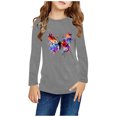 thumbnail image 1 of RXIRUCGD Chemises à Manches Longues pour Filles, Col Rond Mignon, Blouses Décontractées Élégantes (Gris, Taille : 7 Ans), 1 of 5