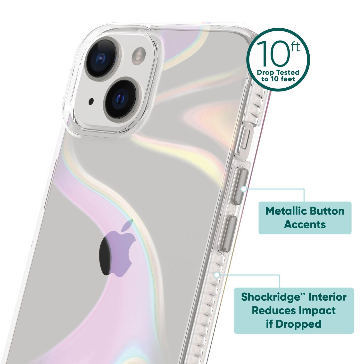 Coque de téléphone Iridescent Illusion Fashion pour iPhone 16e / iPhone 15 / iPhone 14 / iPhone 13