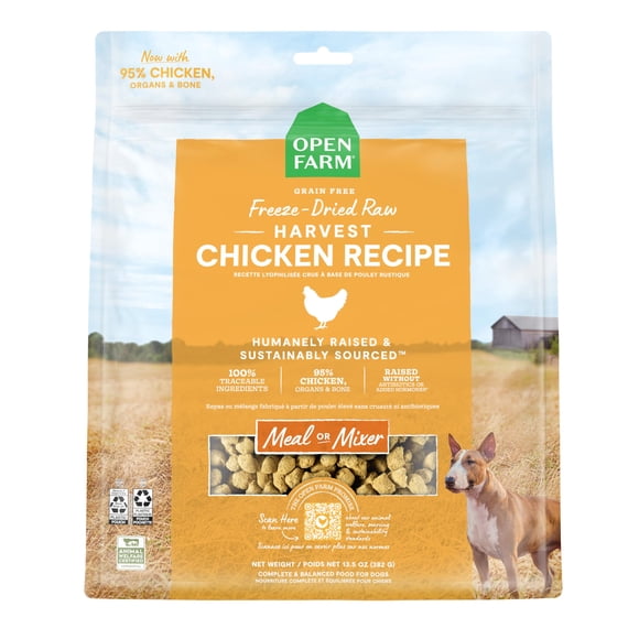 Open Farm Freeze Dried Raw Dog Food, Humanely Raised Meat Recipe with Non-GMO Superfoods and No Artificial Flavors or Preservatives (13.5 Ounce (Pack
