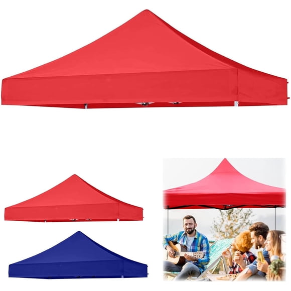 10×10 Universal Canopy Replacement Top, Waterproof Pop Up Canopy Tent Cover for Straight Leg Frame, Canopy Top Sunshade for Outdoor Garden Patio Camping (Red, 6.56FT)