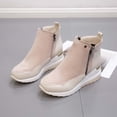 thumbnail image 5 of Bottes Rétro Unies pour Femmes à Empiècements, Semelle Épaisse, Talons Hauts, Bout Rond, Bottes Décontractées, 5 of 5