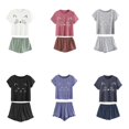 thumbnail image 2 of Maoww Pyjama Décontracté pour Femmes Ensemble de Nuit Manches Courtes Haut et Shorts Dessin Animé, 2 of 7