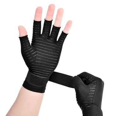 Gants d'Arthrite de Compression de Poignet (1 Paire), Gant de Soutien de Poignet en Cuivre avec Sangle Réglable, Tunnel Carpien Confortable pour le Poignet de Pouce de Main Soulager la Douleur pour les Femmes et les Hommes
