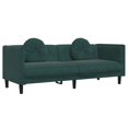 thumbnail image 3 of vidaXL 2 Piece Sofa Set with Pillows Dark Green Velvet, 3 of 5