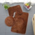 thumbnail image 2 of 3 Pieces Shaggy Bath Mat Set,Soft Absorbent Plush Microfiber Bathroom Rugs,Non Slip Bath Rugs Tie Dye Plush Bathroom Rugs Sets,U Shaped Toilet Contour Matm,Bath Rug,Toilet Lid Cover Mat with Rubber, 2 of 7