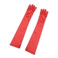 thumbnail image 1 of Unique Bargains Gants pour Femmes Brillants Extensibles Longueur Opéra à Doigts Complets 1 Paire Rouge, 1 of 5