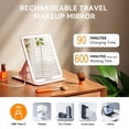 thumbnail image 2 of Miroir de Maquillage de Voyage Rechargeable Miroir de Maquillage Portable Éclairé avec 3 Modes de Couleur Dimmable Compact Miroir de Table LED avec Écran Tactile Blanc, 2 of 9
