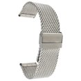 thumbnail image 1 of Bandini 20mm Silver Tone Stainless Steel Mesh Watch Band for Men - Metal Mesh Replacement Watch Strap - Adjustable Length - Fold-Over Clasp, 1 of 7