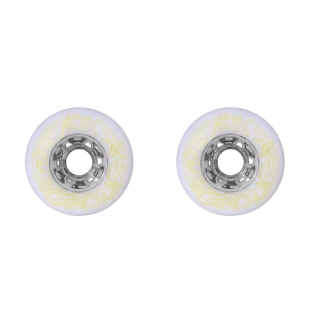 Dalazy 2piece Silent Grip And Enhanced Support - Inline Roller Skate Wheel For Freestyles Scroll Enhanced white 72mm 2Set
