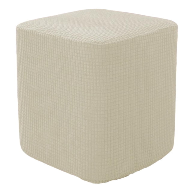 Housses de Repose-Pieds en Polyester Jacquard Élastique pour Meubles - Blanc Laiteux