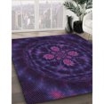 thumbnail image 3 of Ahgly Company Tapis Rond Lavable en Machine Intérieur Transitionnel Violet Profond, 7 Pieds Rond, 3 of 7
