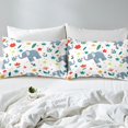 thumbnail image 4 of YST Elephant Sheet Set Queen Sheets For Girls Kids Cute Flower Animal Bed Sheet Set, Cartoon Zoo Animal Bedding Set Botanical Flower Pattern 3D Animal Flat Fitted Sheet With 2 Pillowcases, 4 of 5