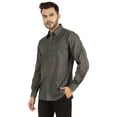 thumbnail image 4 of Bestman Chemise Imprimée pour Hommes à Manches Longues avec Poignets Chemise en Coton Flammé Tenue de Bureau, 4 of 7