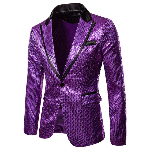 Birdeem Veste de Complet Décontractée pour Homme, Automne et Hiver, Mode, Personnalité, Paillettes
