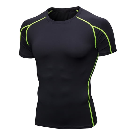 lcziwo Hauts d'Entraînement pour Hommes, T-Shirt de Gym pour Hommes pour Muscles, T-Shirt Athlétique de Mise en Forme à Manches Courtes, Coupe Ajustée, Col Ras du Cou, Séchage Rapide, T-Shirt de Sport de Base 2024 Vert m