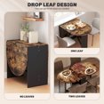 thumbnail image 3 of CoSoTower Oval Folding Dining Table, Space Saving Drop Leaf Kitchen Table for Dining Room, Living Room, Rustic Brown, 3 of 7