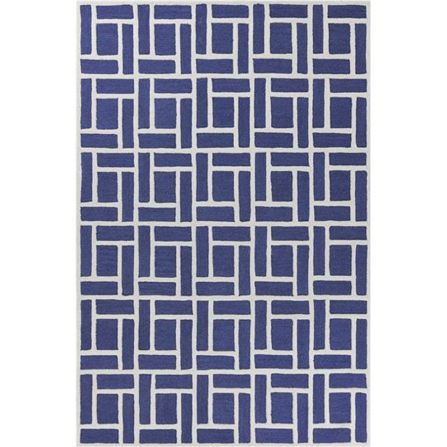 HomeRoots 352940 5 x 7 ft. Wool Indigo Area Rug