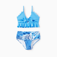 thumbnail image 3 of PatPat Family Matching Tropical Leaf Print Blue Swim Trunks or 2 Pieces Bikini Swimsuit, 3 of 7