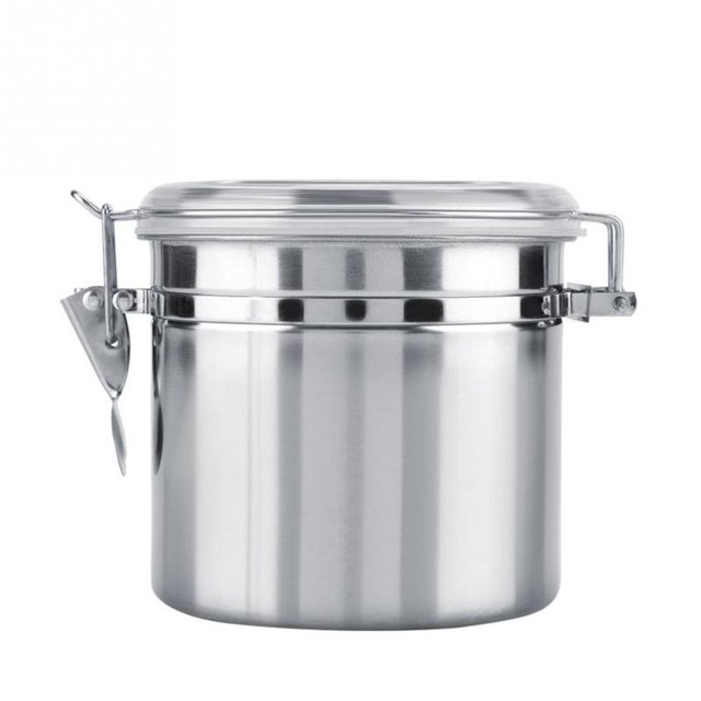 Coofit Food Storage Container Sealed Stainless Steel Airtight Canister for Tea Coffee