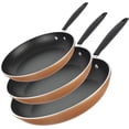 thumbnail image 1 of Gotham Steel Diamond 3-Piece Copper Cast Frying Pan Set, Nonstick Cookware, 1 of 8