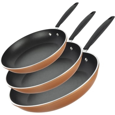 Gotham Steel Diamond 3-Piece Copper Cast Frying Pan Set, Nonstick Cookware