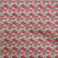 thumbnail image 1 of oneOone Tissu Popeline de Coton Sergé Rouge Feuilles Matériel de Robe Tissu Imprimé Tissu au Mètre 56 Pouces de Large, 1 of 5