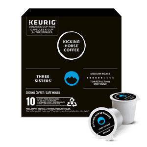 Kicking Horse Three Sisters, Roast moyen, K-Cup Coffee Des pods, 10 barres