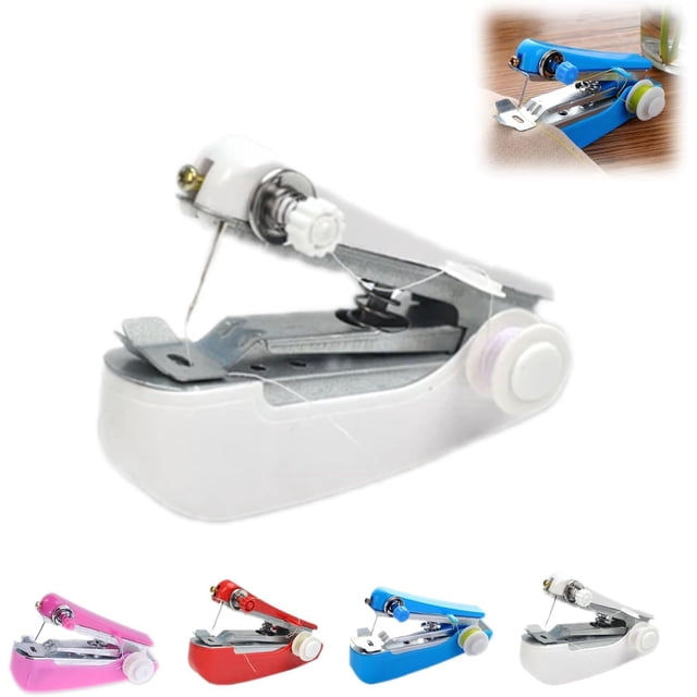 PinesC MINI SEWING TOOL,Tiny Tailor Mini Sewing Tool, Tiny Tailor Sewing Machine, Mini Sewing Machine for Beginners, Portable Handheld Sewing Machine Mini for Home Travel Use (White) White