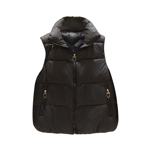 EGNMCR Puffer Vest Women, Sleeveless Parkas for Women,Women Sleeveless Hood Winter Puffer Vest Outwear Fashion Women Pocket Coat Long Jacket Winter Sleeveless Down Cotton Waistcoat Women Coat