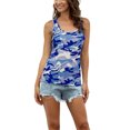 thumbnail image 2 of MAWCLOS Ladies Tank Tops Camouflage Vest Sleeveless T Shirts Basic Daily Wear Round Neck Blouse Light Blue L, 2 of 5
