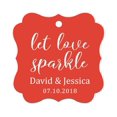 thumbnail image 1 of Darling Souvenir Personalized Fancy Frame Paper Tags Wedding Sparklers Let Love Sparkle Custom Hang Tags-Red-50 Tags, 1 of 1