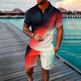 thumbnail image 2 of Chemise à Manches Longues pour Hommes Ensembles de Survêtements 2 Pcs Ensembles d'Été Mode Chemise Décontractée Manches Courtes et Shorts Ensemble Col Rabattu Chemises pour Hommes Manches Longues, 2 of 6