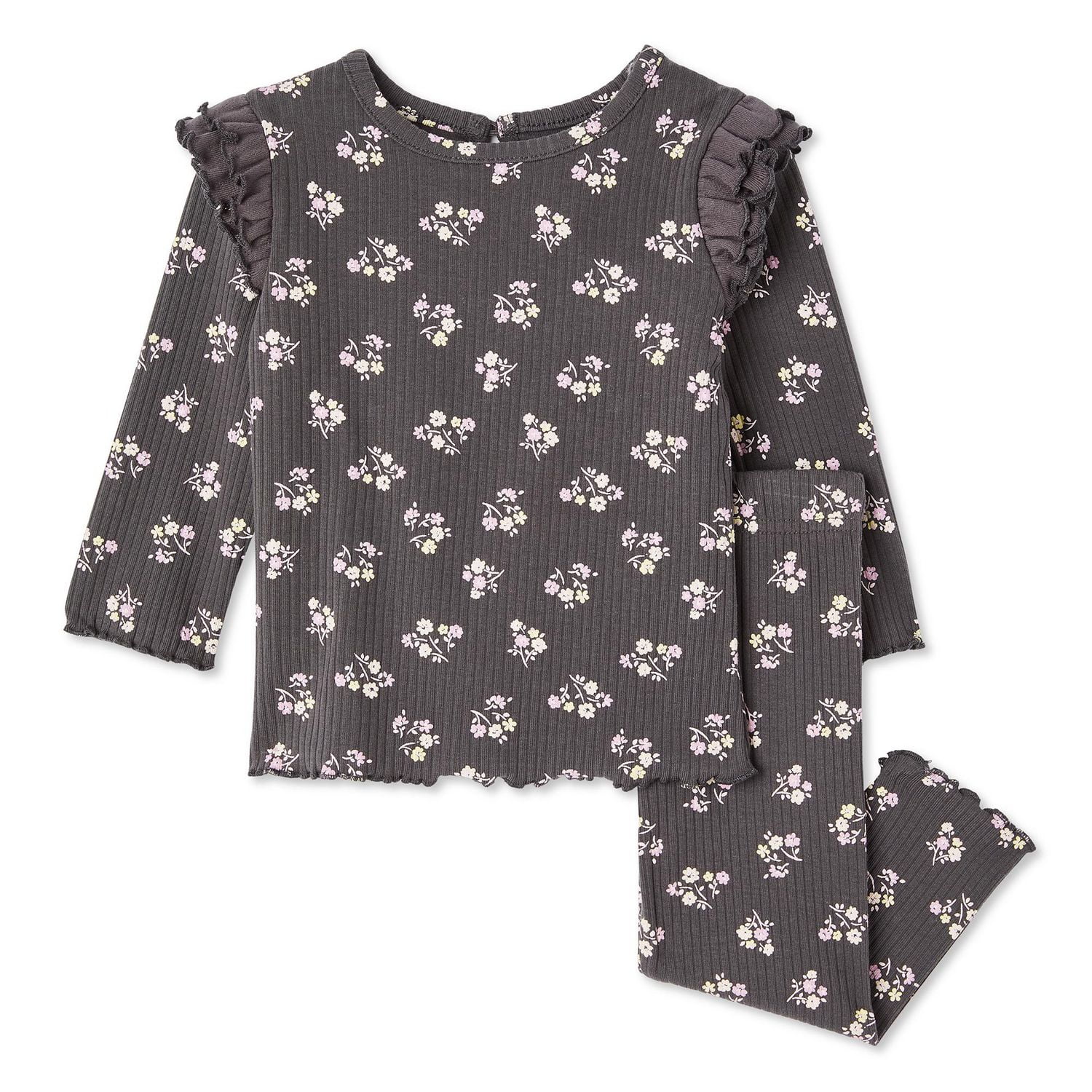 Ensemble 2 pièces en tricot côtelé George pour bébés filles