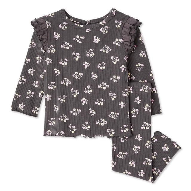 Ensemble 2 pièces en tricot côtelé George pour bébés filles